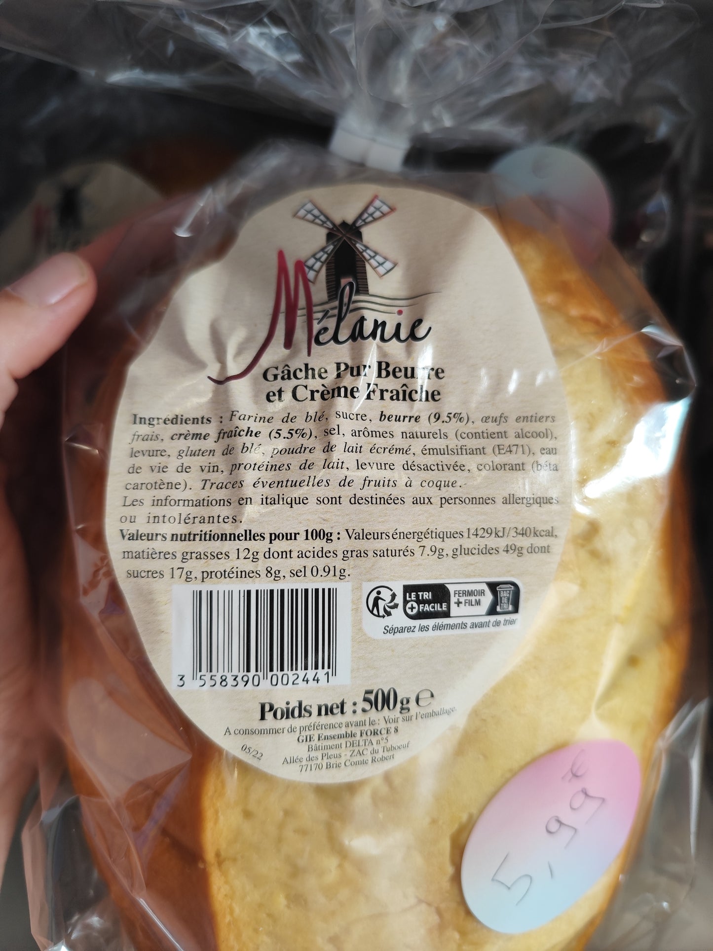 Gâche pur beurre et créme fraîche