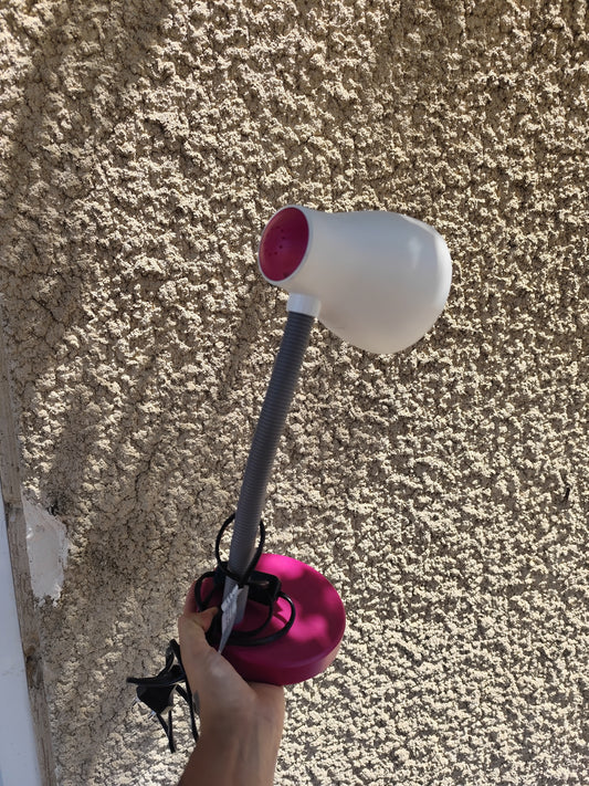 Lampe de bureau rose et blanche